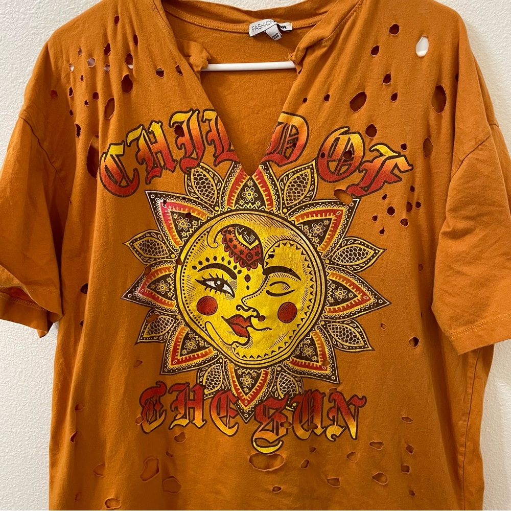 Fashion nova child of the sun shirt orange medium - Picture 5 of 5